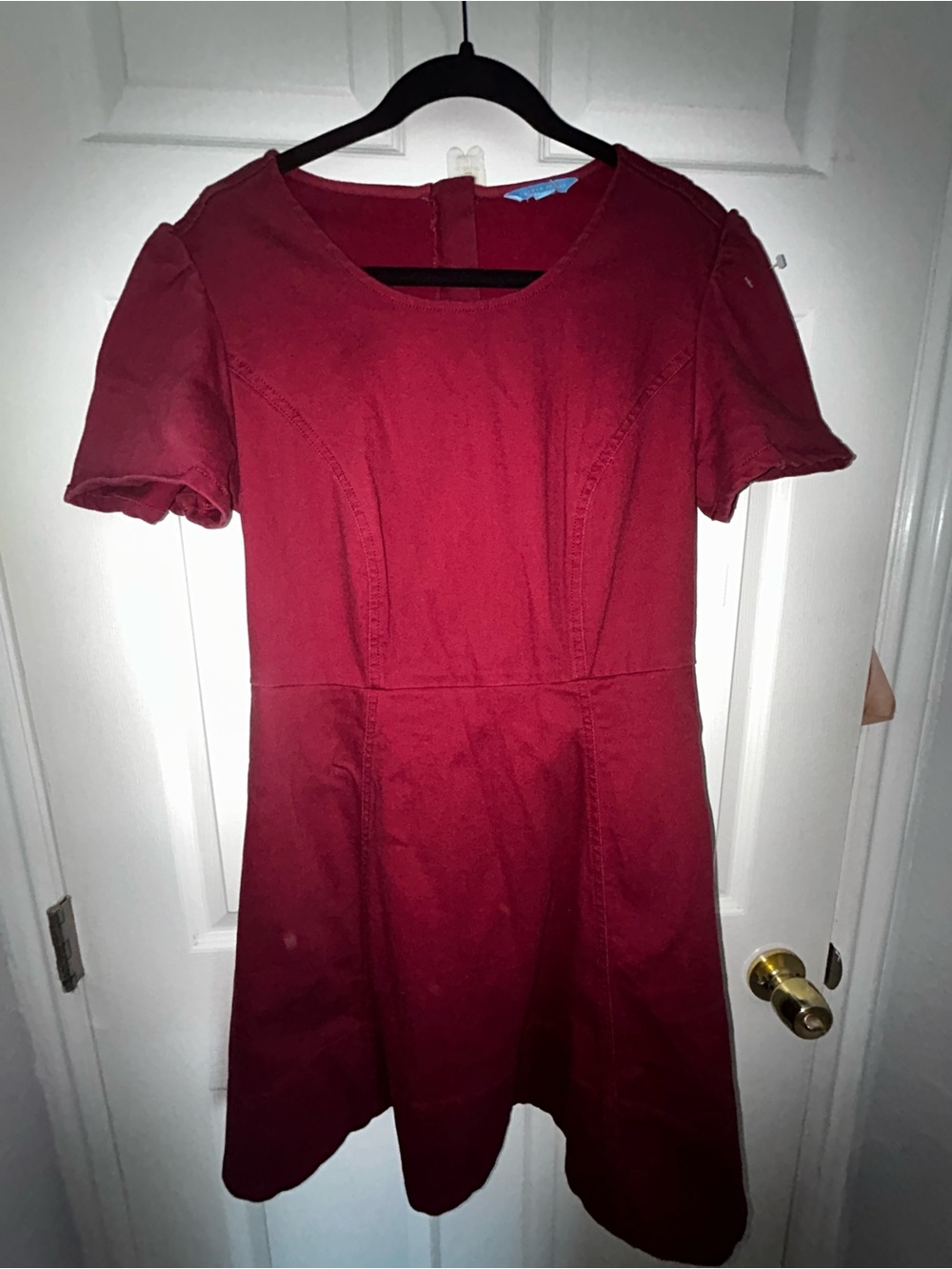 Women's Draper James Short Sleeve Circle Dress Size 10 Burgundy
